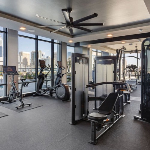 Quick access to state-of-the-art amenities fitness center with ample machines
