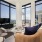living room with large windows