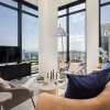 living room with large windows